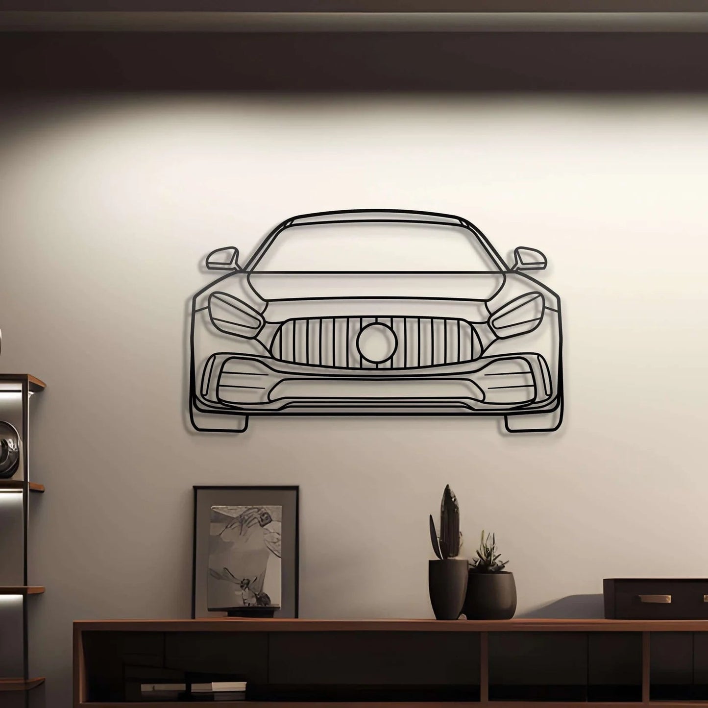 Custom Mercedes-AMG GT Front Silhouette Gift | Personalized Wall Art - Giftaty