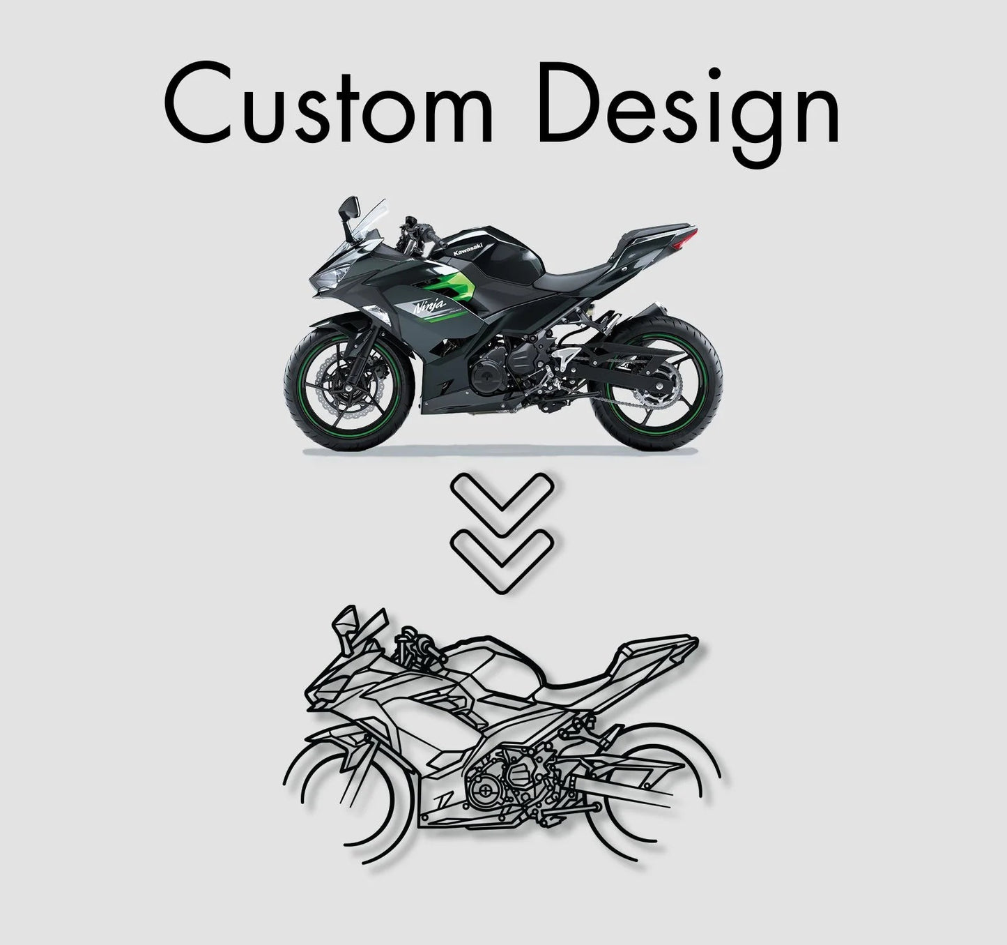 Custom Motorcycle Silhouette Gift for Bikers | Personalized Wall Art - Giftaty