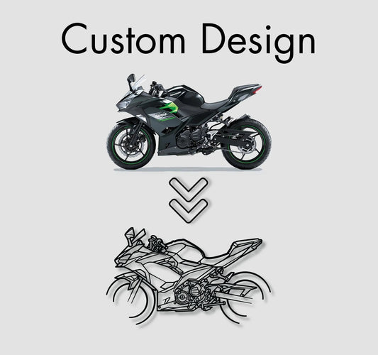 Custom Motorcycle Silhouette Gift for Bikers | Personalized Wall Art - Giftaty