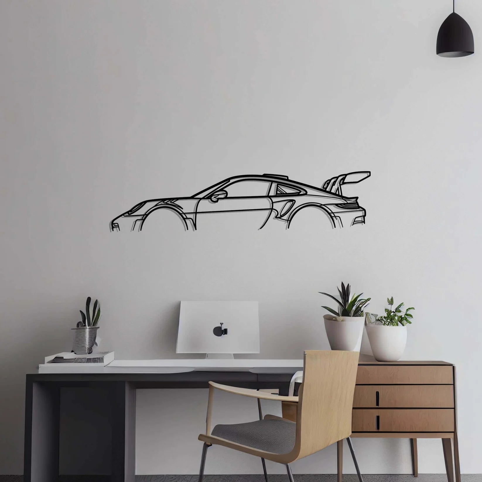 Custom Porsche 911 GT3 RS (992) Silhouette Gift | Personalized Wall Art - Giftaty