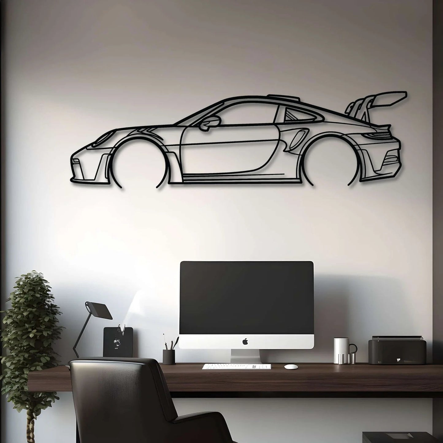 Custom Porsche 911 GT3 RS (992) Silhouette Gift | Personalized Wall Art - Giftaty