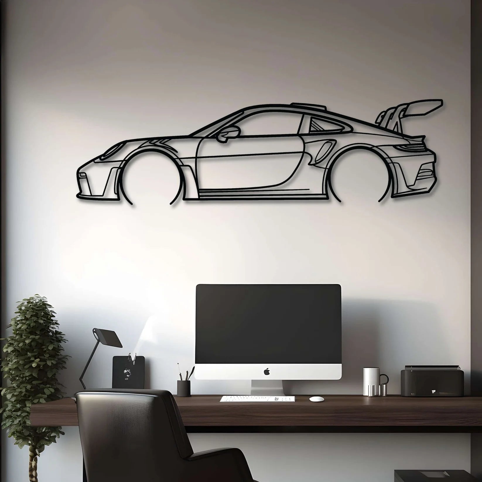 Custom Porsche 911 GT3 RS (992) Silhouette Gift | Personalized Wall Art - Giftaty
