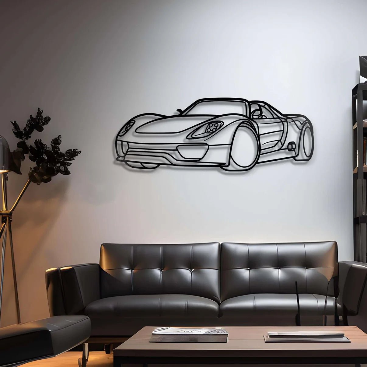 Custom Porsche 918 Spyder Diagonal Silhouette Gift | Personalized Wall Art - Giftaty