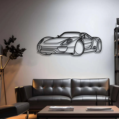 Custom Porsche 918 Spyder Diagonal Silhouette Gift | Personalized Wall Art - Giftaty