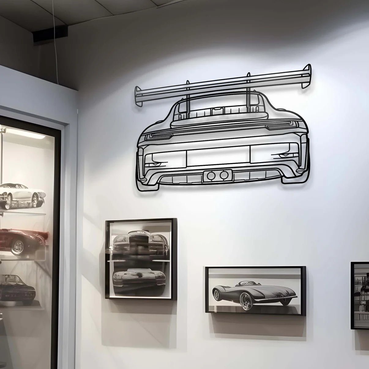 Custom Porsche GT3 RS Rear View Silhouette Gift | Personalized Wall Art - Giftaty