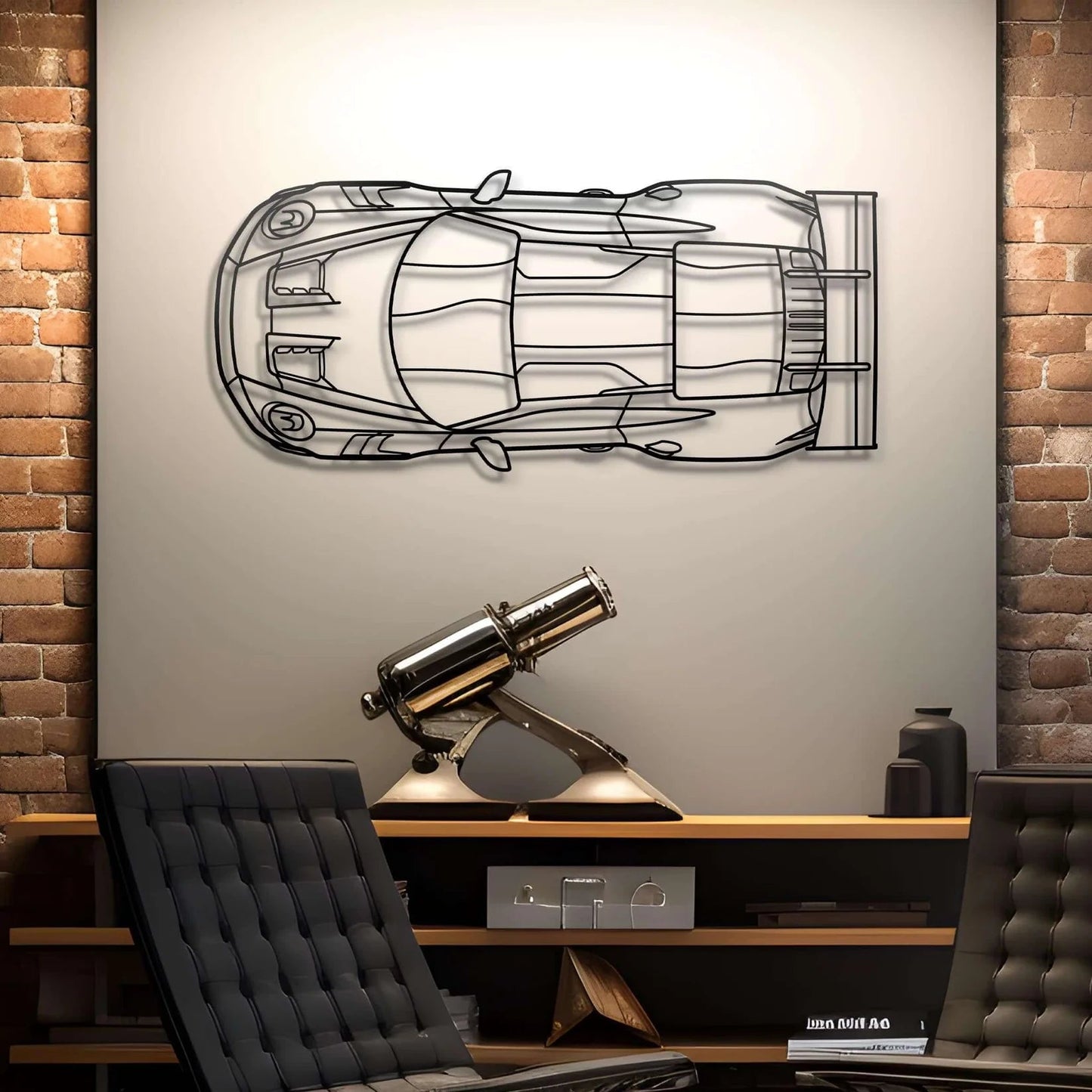 Custom Porsche GT3 RS Top View Silhouette Gift | Personalized Wall Art - Giftaty