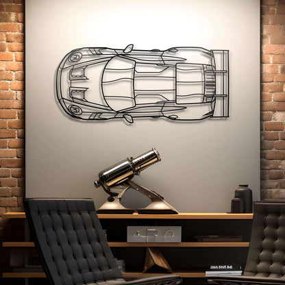 Custom Porsche GT3 RS Top View Silhouette Gift | Personalized Wall Art - Giftaty