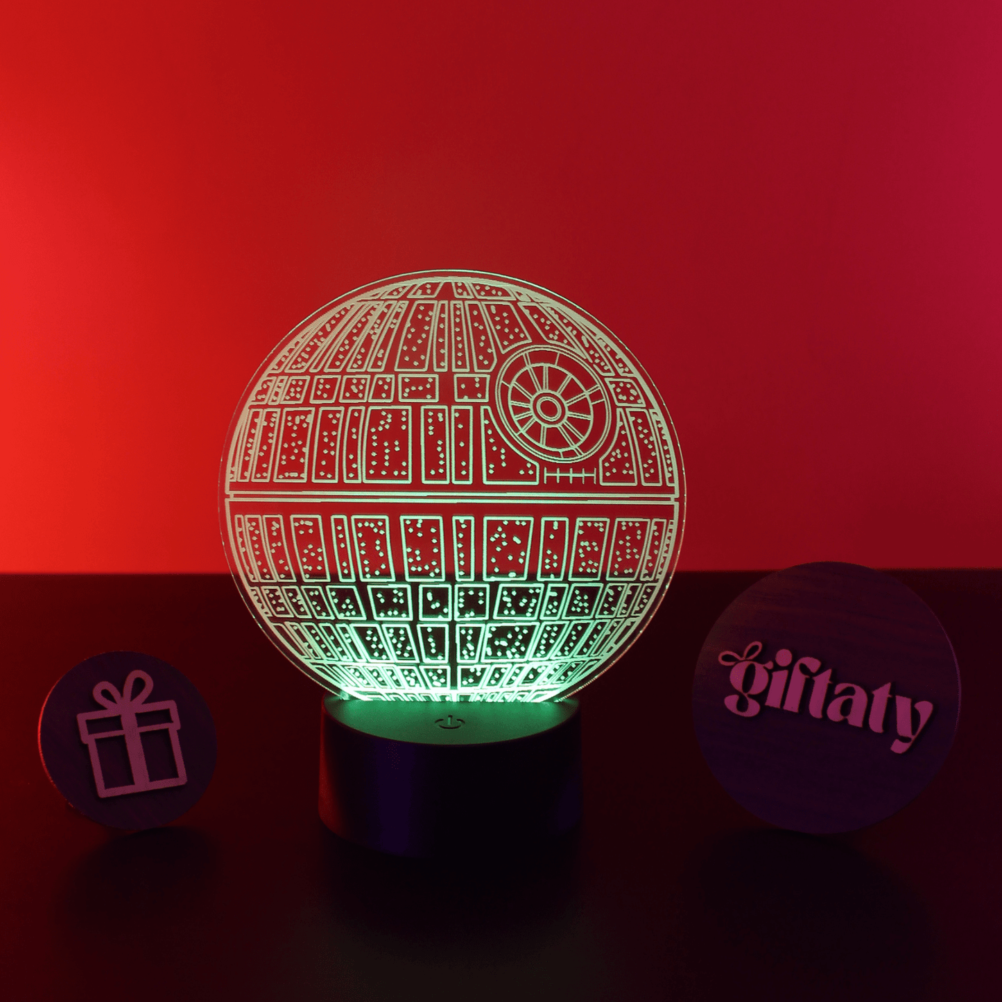 Death Star 3D LED Night Light – Sci-Fi Acrylic Lamp Gift for Him - Giftaty