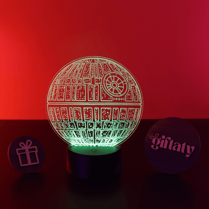 Death Star 3D LED Night Light – Sci-Fi Acrylic Lamp Gift for Him - Giftaty