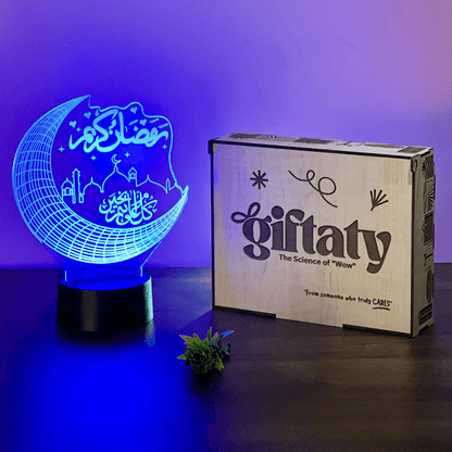 Giftaty 3D LED Acrylic Gift with Wooden Box – Ready - to - Use Designs for Every Occasion - Giftaty
