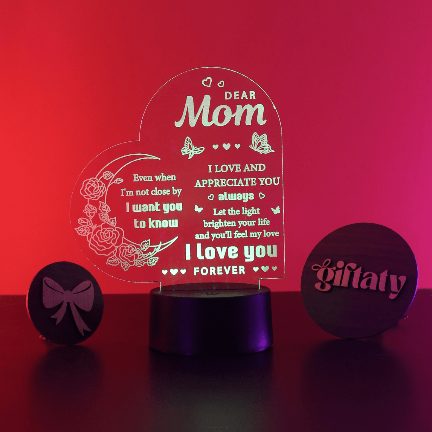 Giftaty 3D LED Acrylic Gift with Wooden Box – Ready - to - Use Designs for Every Occasion - Giftaty