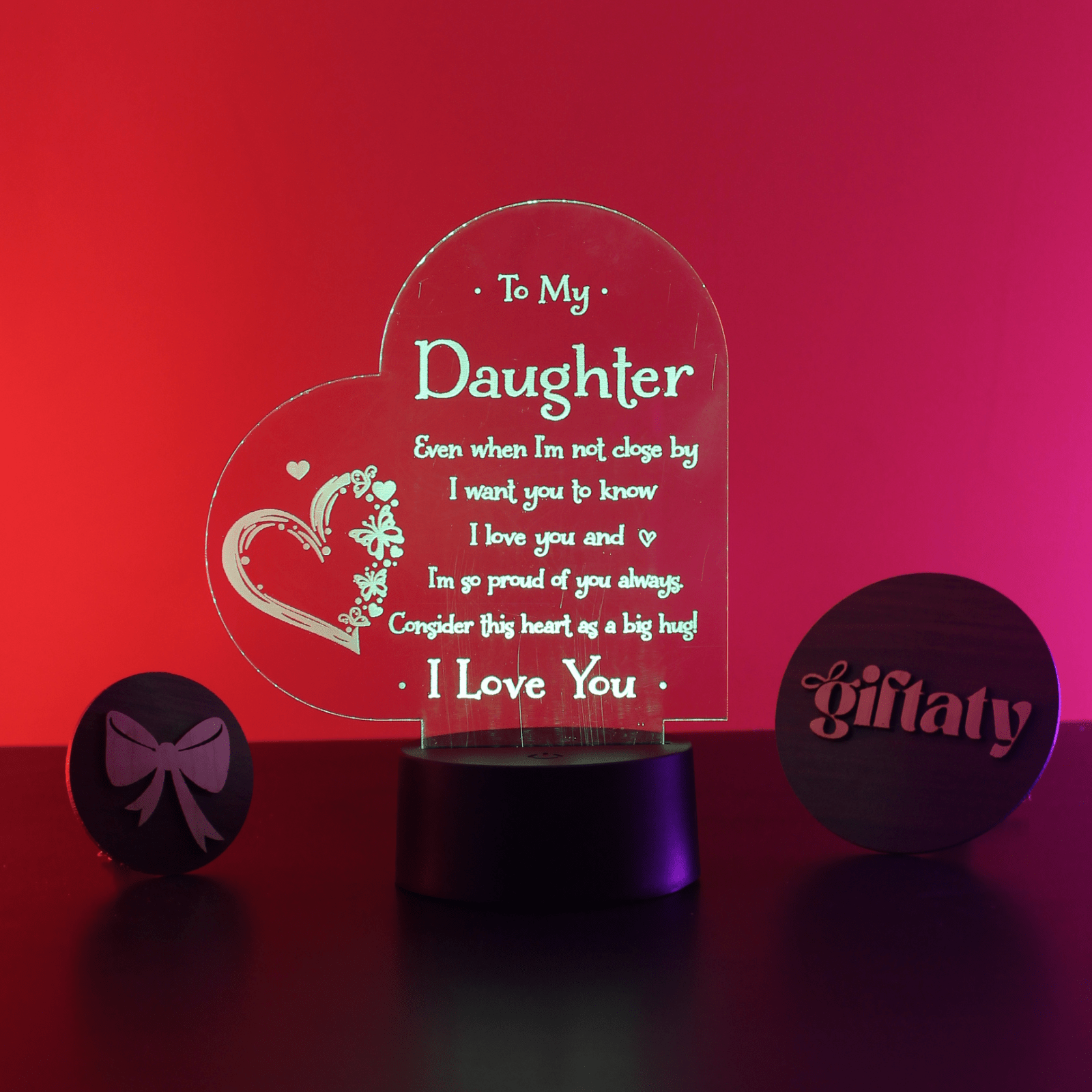 Giftaty 3D LED Acrylic Gift with Wooden Box – Ready - to - Use Designs for Every Occasion - Giftaty