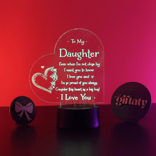 Giftaty 3D LED Acrylic Gift with Wooden Box – Ready - to - Use Designs for Every Occasion - Giftaty
