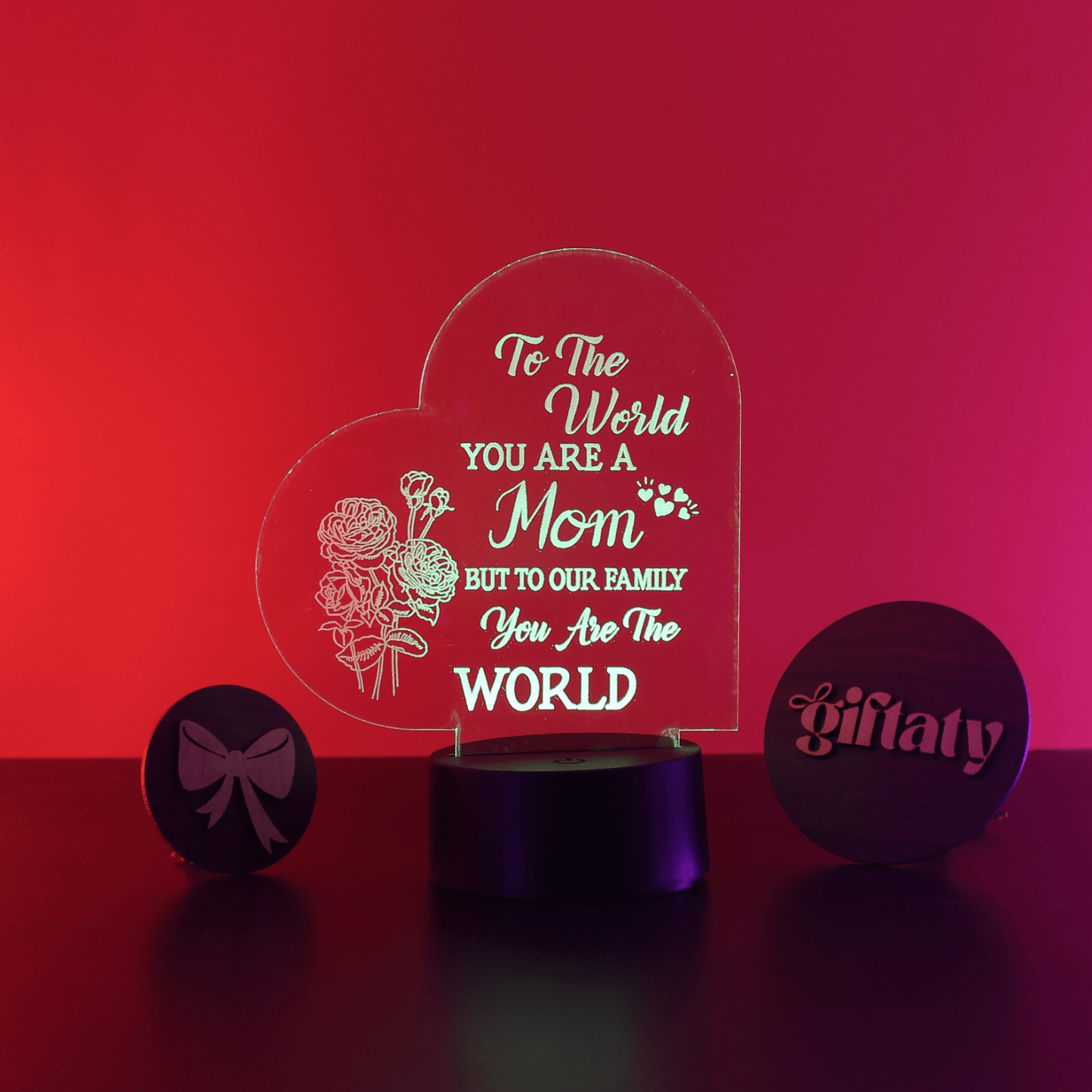Giftaty 3D LED Acrylic Gift with Wooden Box – Ready - to - Use Designs for Every Occasion - Giftaty