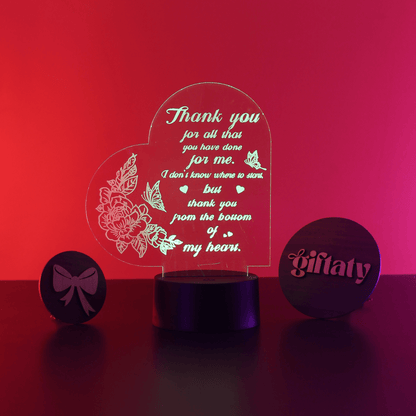 Giftaty 3D LED Acrylic Gift with Wooden Box – Ready - to - Use Designs for Every Occasion - Giftaty