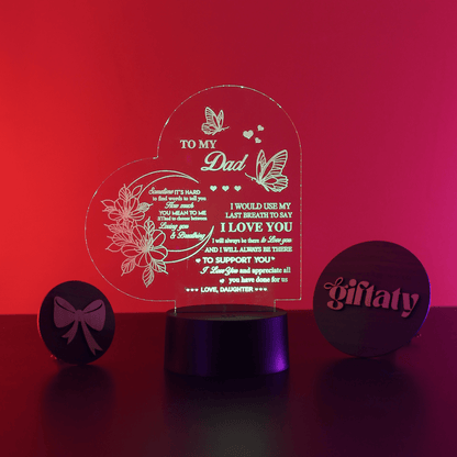 Giftaty 3D LED Acrylic Gift with Wooden Box – Ready - to - Use Designs for Every Occasion - Giftaty