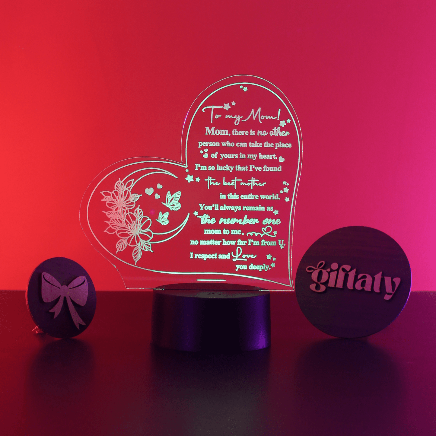 Giftaty 3D LED Acrylic Gift with Wooden Box – Ready - to - Use Designs for Every Occasion - Giftaty
