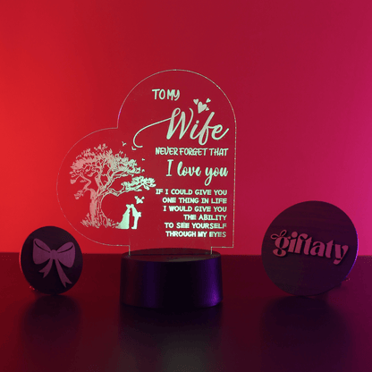 Giftaty 3D LED Acrylic Gift with Wooden Box – Ready - to - Use Designs for Every Occasion - Giftaty