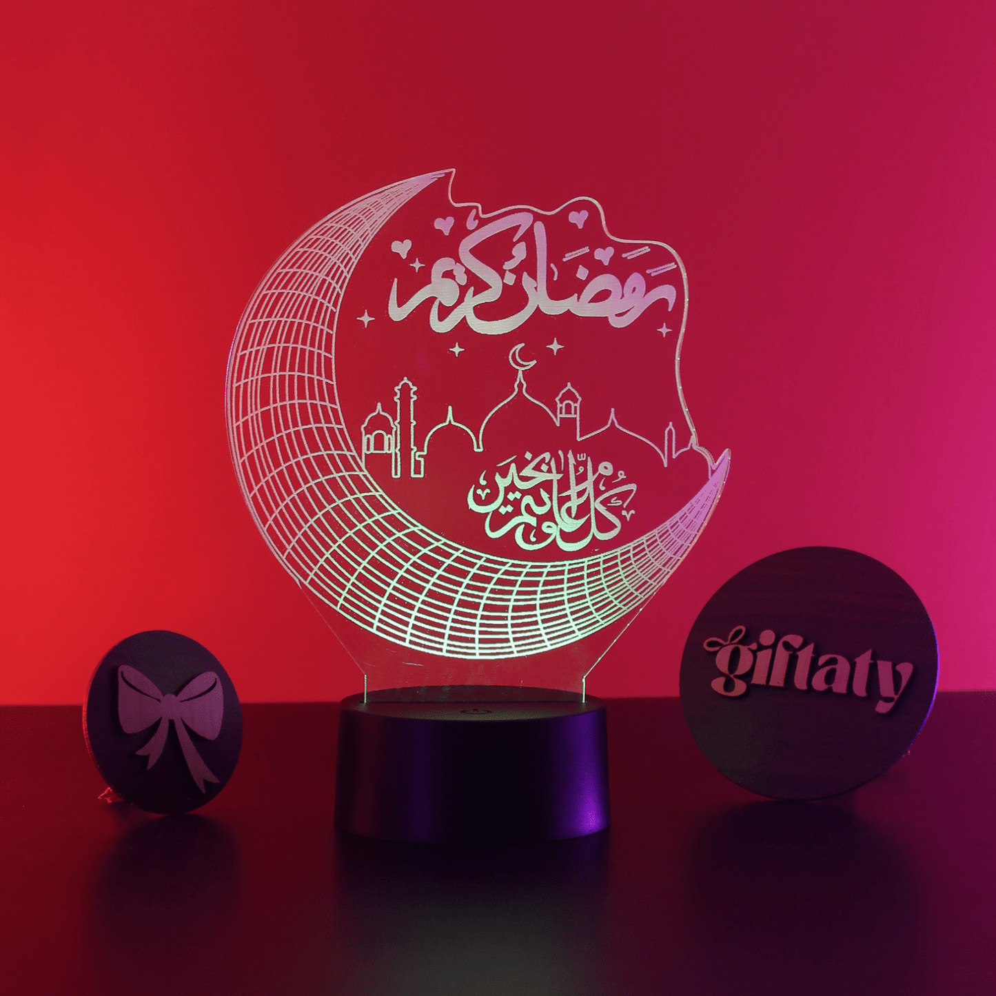 Giftaty 3D LED Acrylic Gift with Wooden Box – Ready - to - Use Designs for Every Occasion - Giftaty