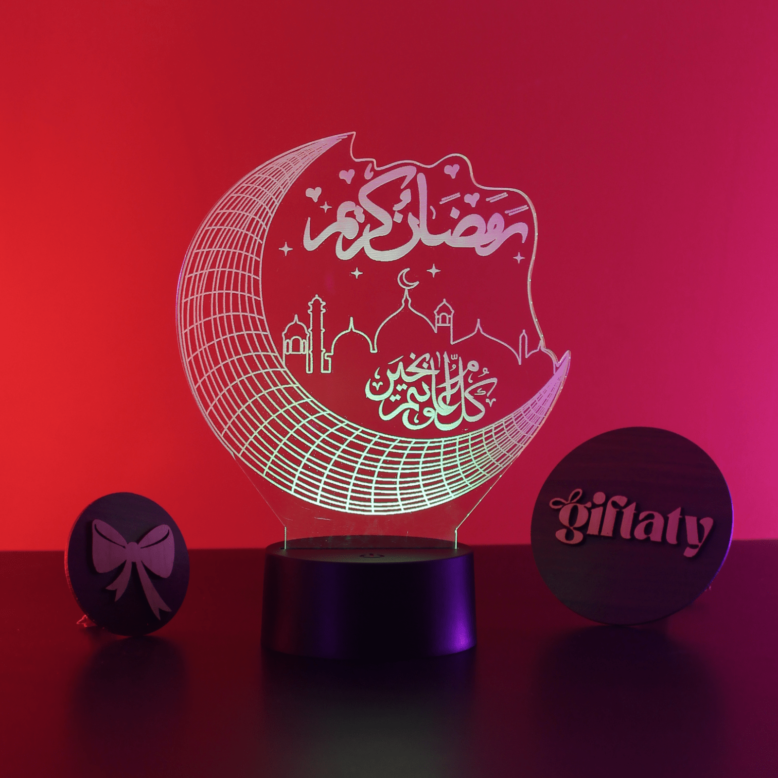 Giftaty 3D LED Acrylic Gift with Wooden Box – Ready - to - Use Designs for Every Occasion - Giftaty