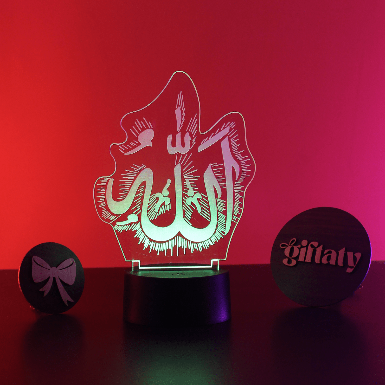 Giftaty 3D LED Acrylic Gift with Wooden Box – Ready - to - Use Designs for Every Occasion - Giftaty