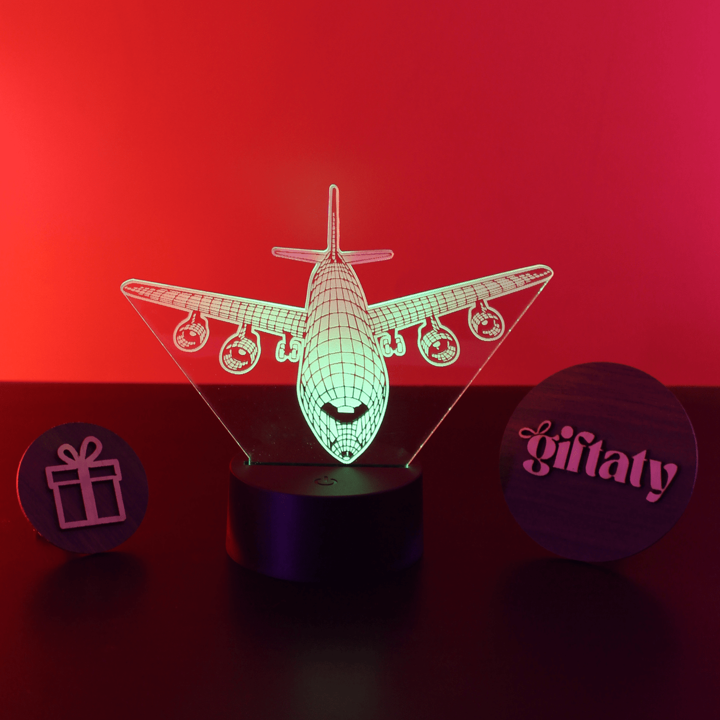 Giftaty Airplane 3D LED Night Light – Acrylic Lamp Gift for Him - Giftaty