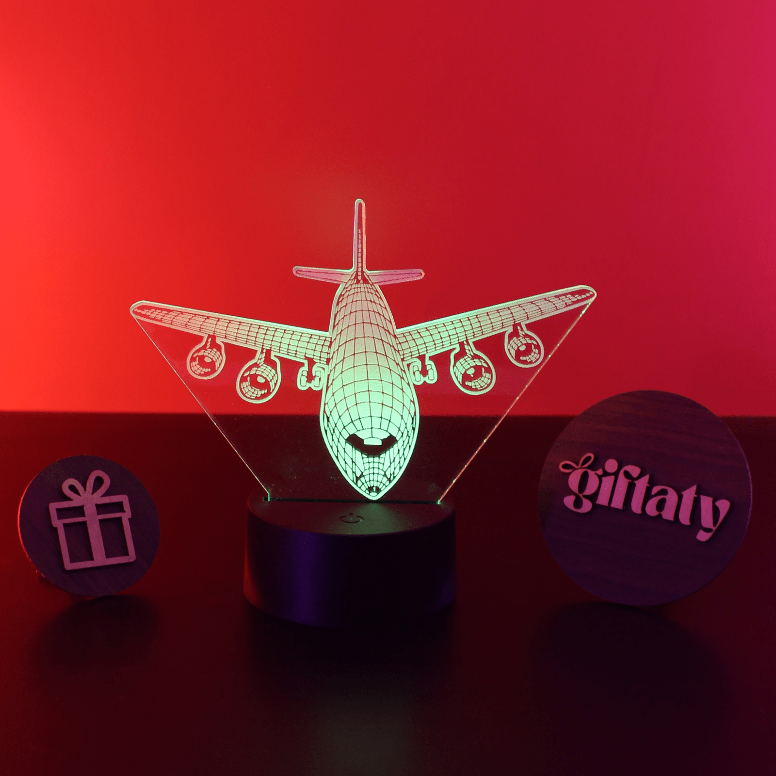 Giftaty Airplane 3D LED Night Light – Acrylic Lamp Gift for Him - Giftaty