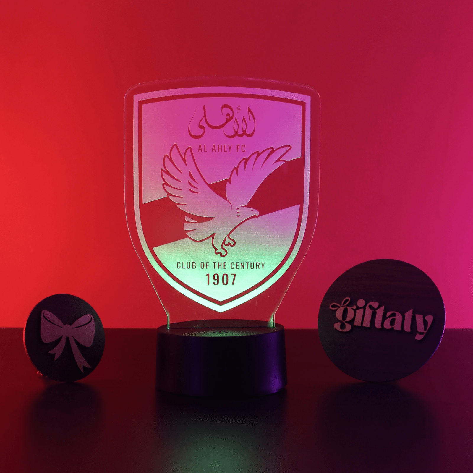 Giftaty Al Ahly 3D LED Night Light – Acrylic Lamp for Ahly Fans - Giftaty