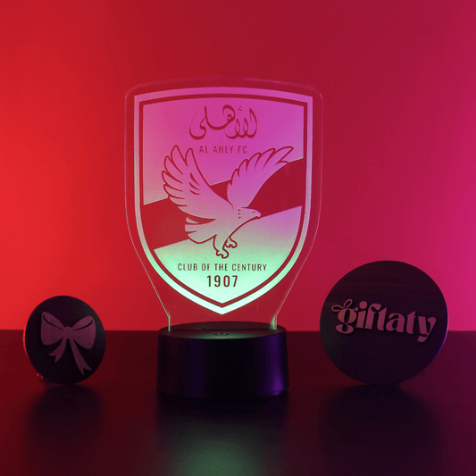Giftaty Al Ahly 3D LED Night Light – Acrylic Lamp for Ahly Fans - Giftaty
