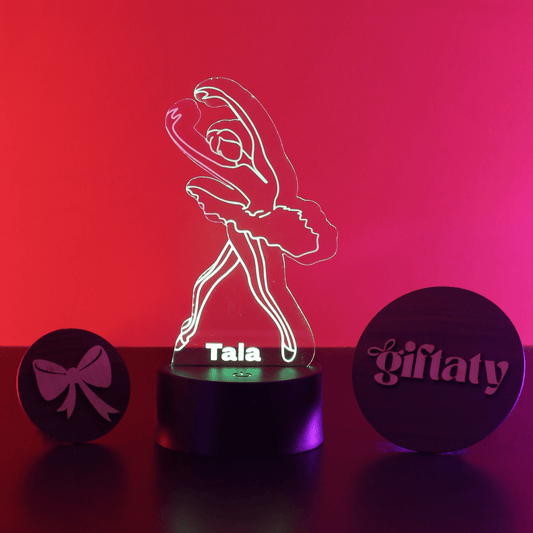 Giftaty Ballerina Customized 3D Acrylic Night Light Gift with Your Name - Giftaty