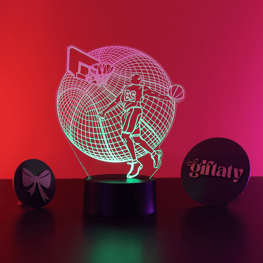 Giftaty Basketball Player 3D LED Night Light – Acrylic Lamp Gift - Giftaty
