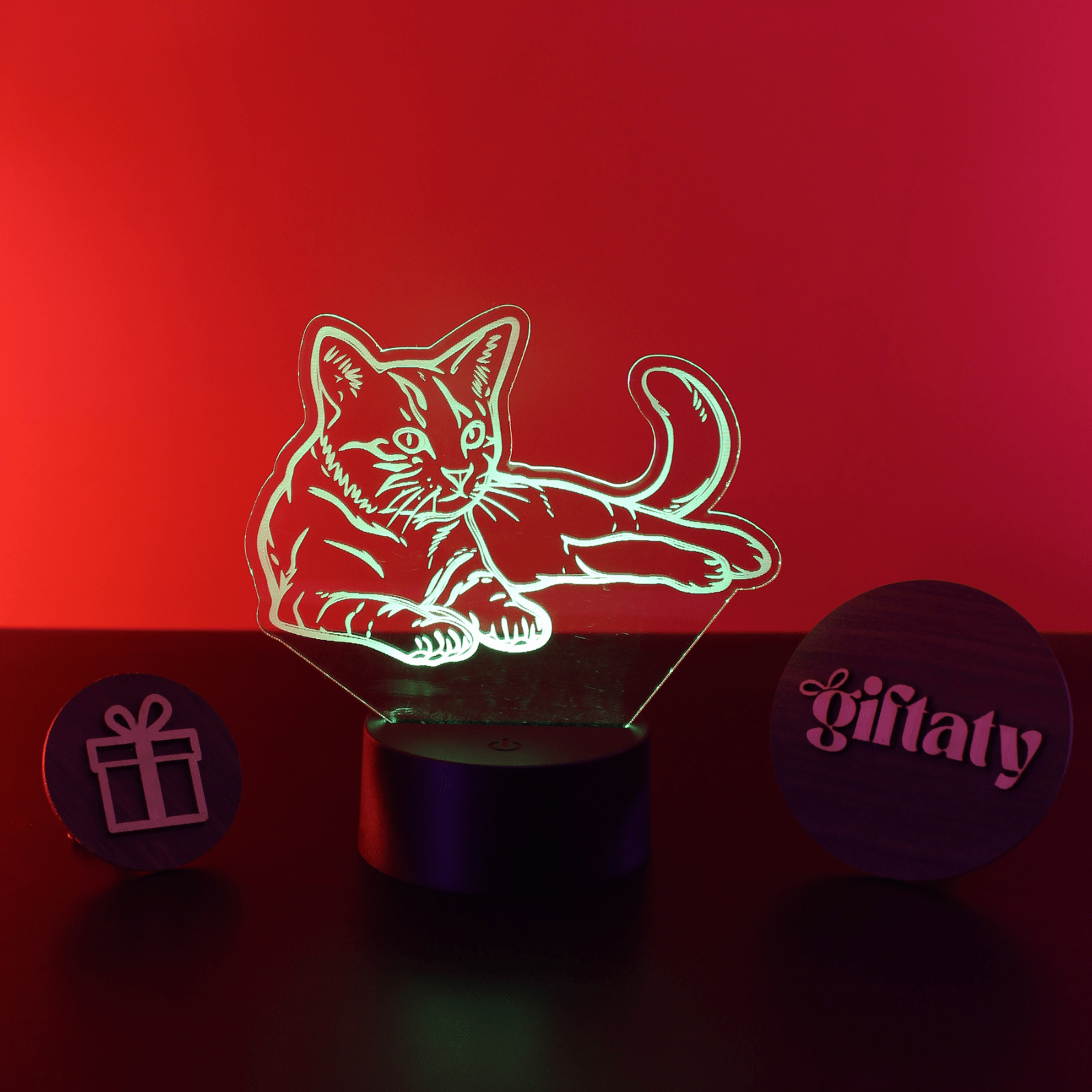 Giftaty Cat 3D LED Night Light – Acrylic Lamp Gift for Cat Lover - Giftaty