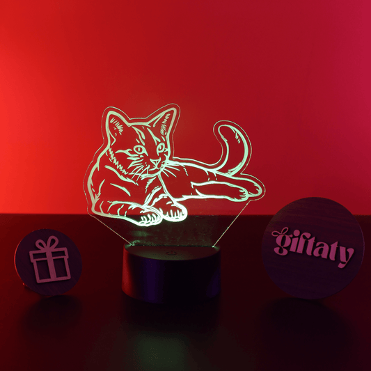 Giftaty Cat 3D LED Night Light – Acrylic Lamp Gift for Cat Lover - Giftaty
