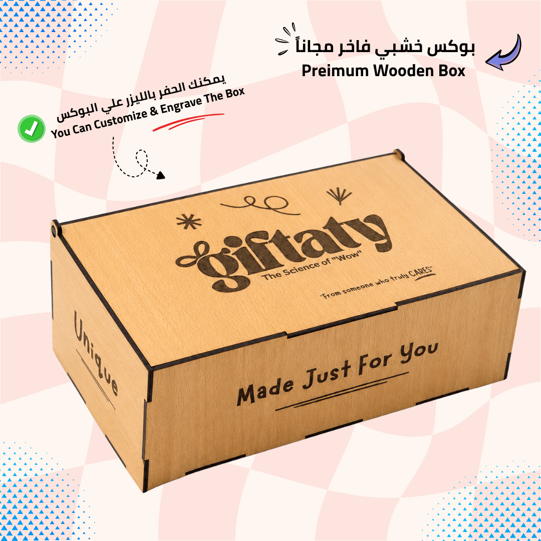 Giftaty Cheerful Duo Premium Gift Wooden Box with Mug & Plushies - Giftaty