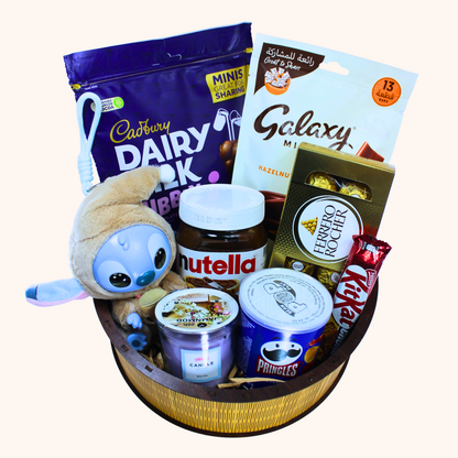 Giftaty Cuddly Delight Premium Gift Wooden Box with Plush & Chocolates - Giftaty