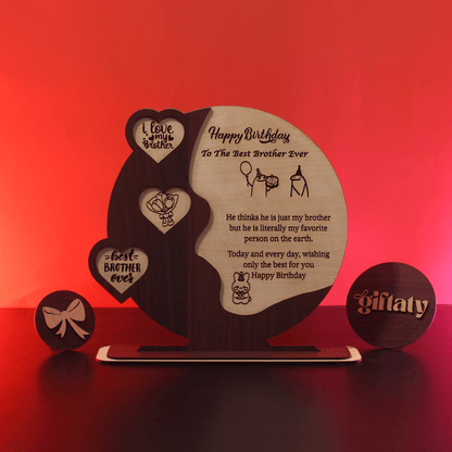Giftaty Customized Wooden Plaque Gift – Custom Names & Message (Arabic) - Giftaty
