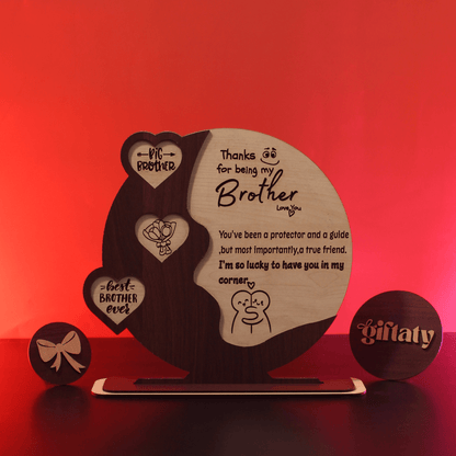 Giftaty Customized Wooden Plaque Gift – Custom Names & Message (Arabic) - Giftaty