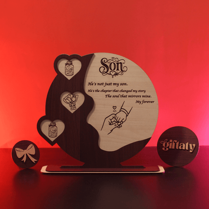 Giftaty Customized Wooden Plaque Gift – Custom Names & Message (Arabic) - Giftaty