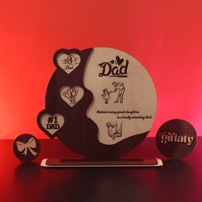 Giftaty Customized Wooden Plaque Gift – Custom Names & Message (Arabic) - Giftaty