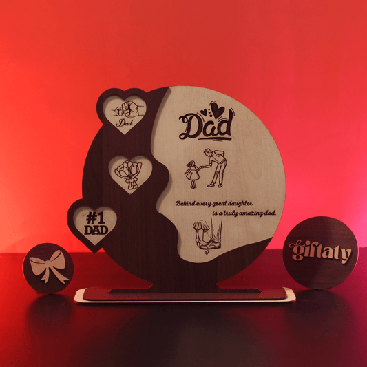 Giftaty Customized Wooden Plaque Gift – Custom Names & Message (Arabic) - Giftaty