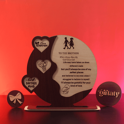 Giftaty Customized Wooden Plaque Gift – Custom Names & Message (Arabic) - Giftaty