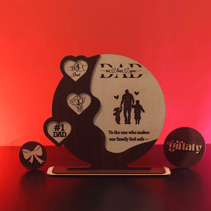 Giftaty Customized Wooden Plaque Gift – Custom Names & Message (Arabic) - Giftaty