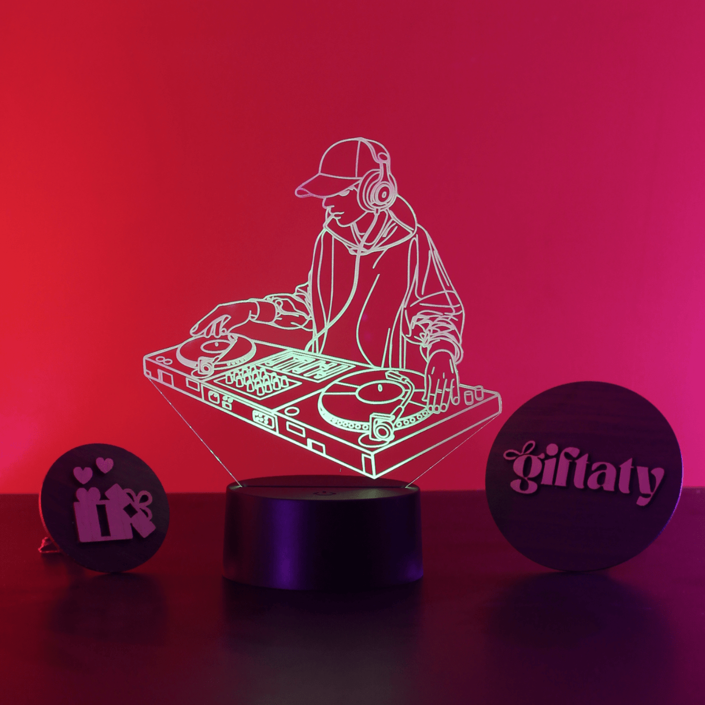 Giftaty DJ 3D LED Night Light – Acrylic Lamp Gift for Music Lover - Giftaty