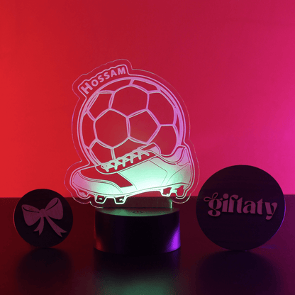 Giftaty Football Customized 3D Acrylic Night Light Gift with Your Name - Giftaty