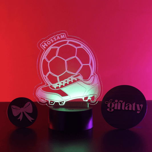 Giftaty Football Customized 3D Acrylic Night Light Gift with Your Name - Giftaty