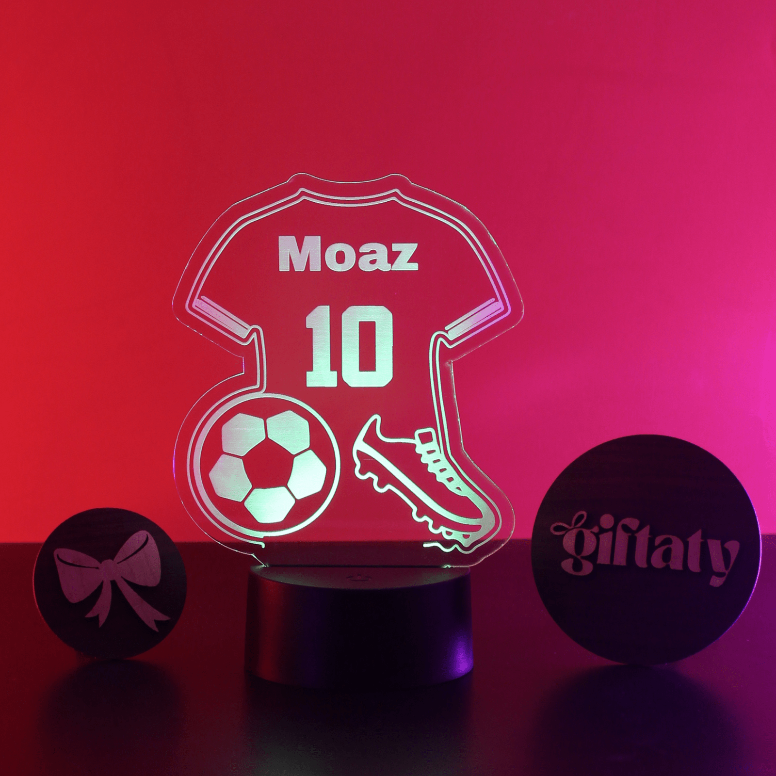 Giftaty Football Jersey Customized 3D Acrylic Night Light Gift with Your Name - Giftaty