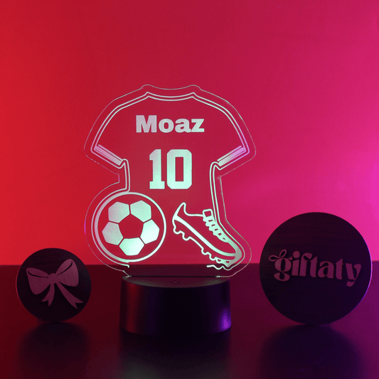 Giftaty Football Jersey Customized 3D Acrylic Night Light Gift with Your Name - Giftaty