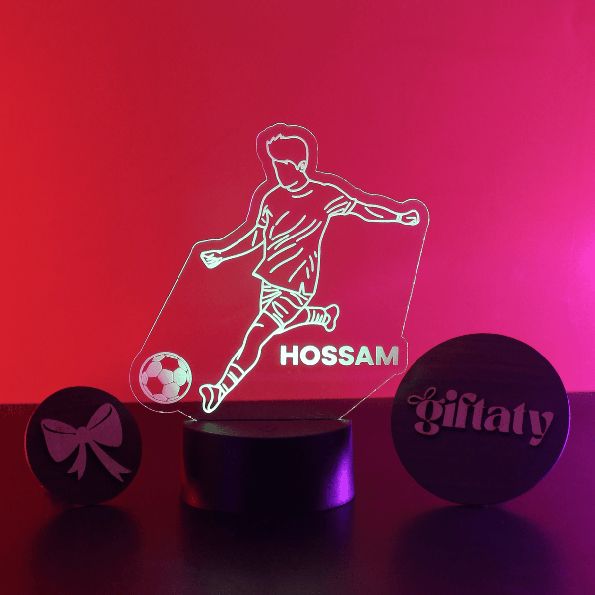Giftaty Football Player Customized 3D Acrylic Night Light Gift with Your Name - Giftaty