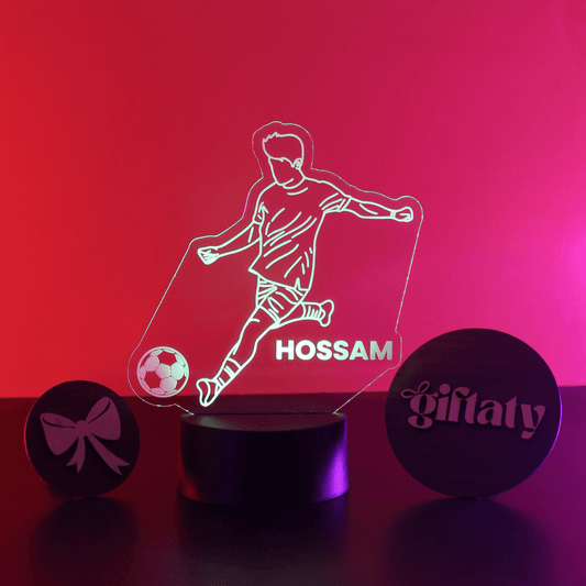 Giftaty Football Player Customized 3D Acrylic Night Light Gift with Your Name - Giftaty