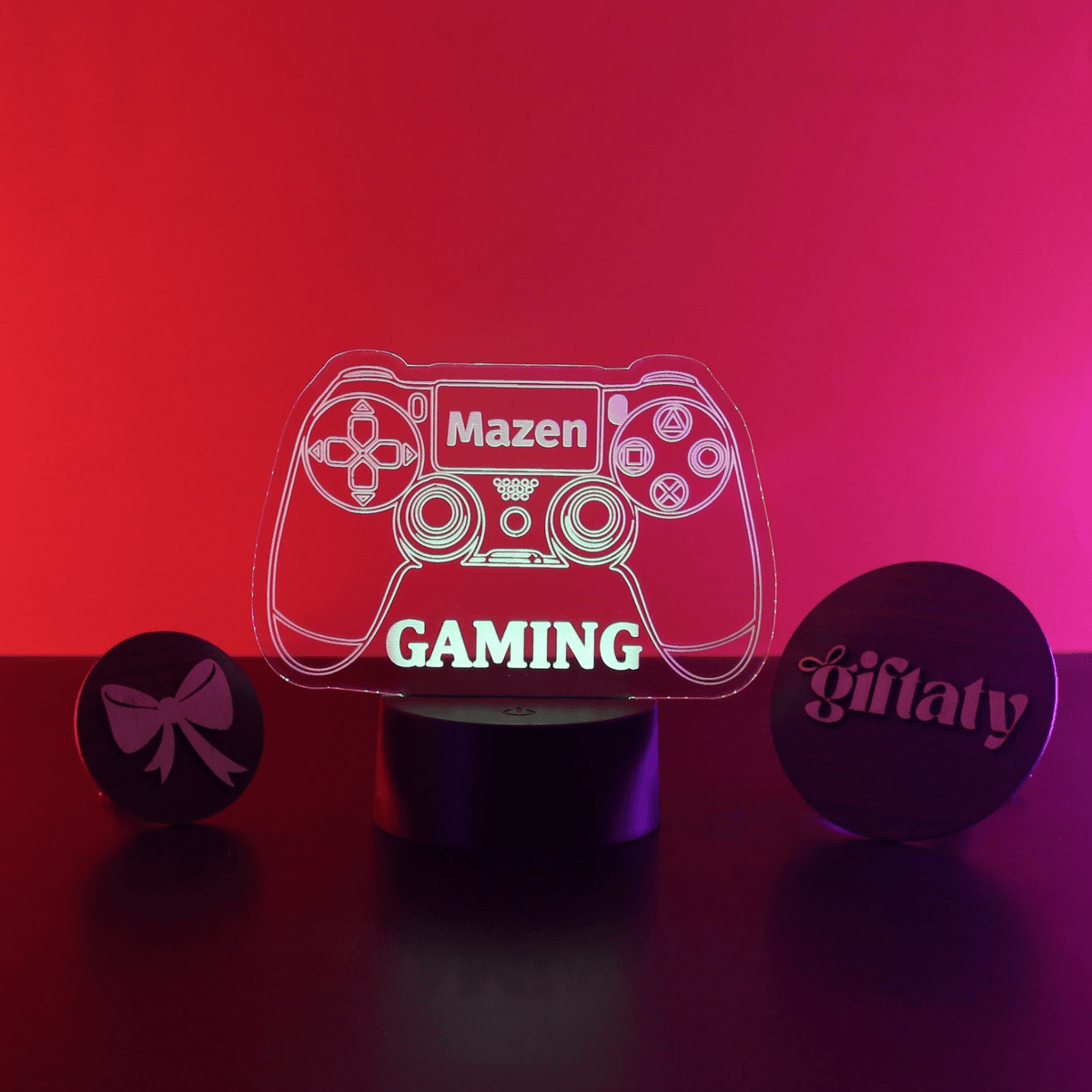 Giftaty Gaming Controller Customized 3D Acrylic Night Light Gift with Your Name - Giftaty